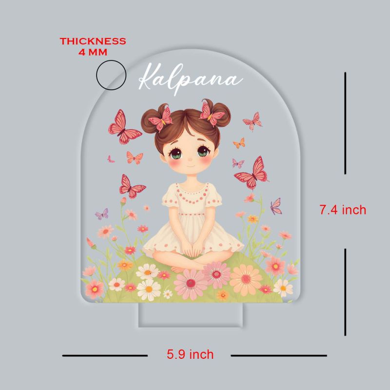 Personalized Cute Princess Girl LED Night Lamp Customized with Name Return Gift Girls Room Decor Light Warm White Light Birthday Gift for Girls